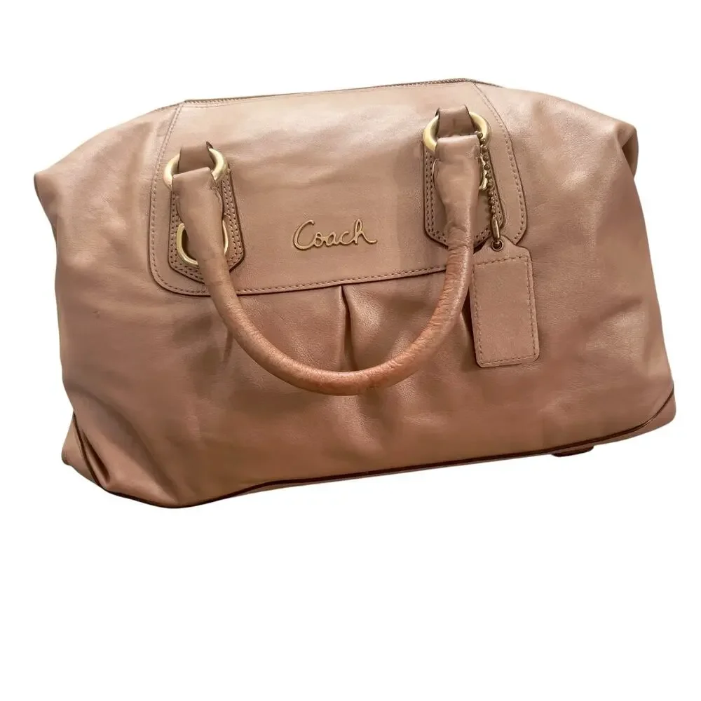 Coach Woman's Ashley Size Y2K Blush Pink Large Soft Leather Classic Top Handle